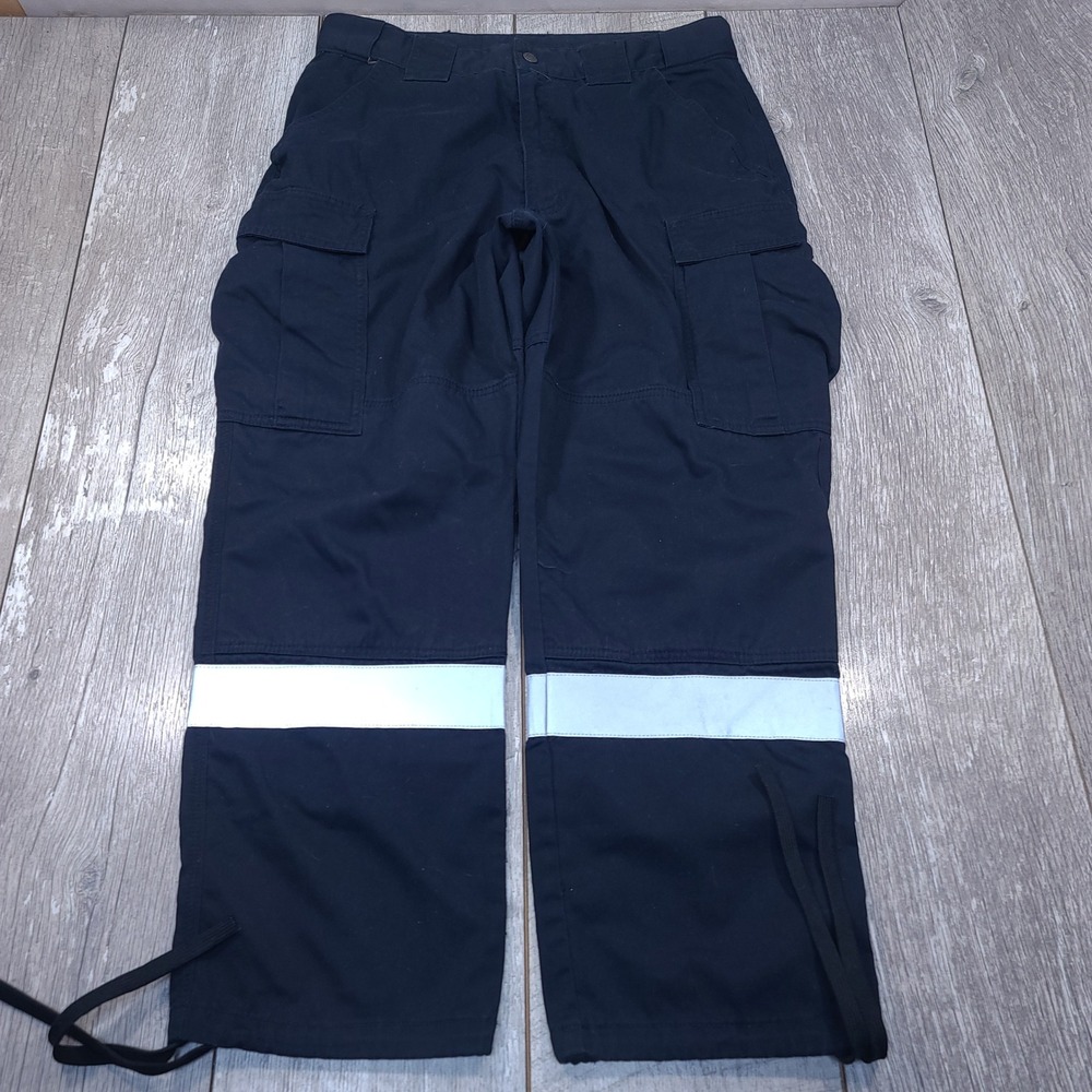 5.11 Tactical Cargo Pants Mens Large Navy Blue Reflective Stripe Style 74004